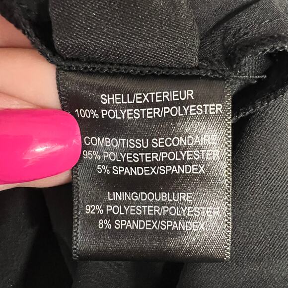 One33 Social Chiffon Strapless Gown Black Floral Pleated Maxi Bow Dress Size 2 - Picture 15 of 16